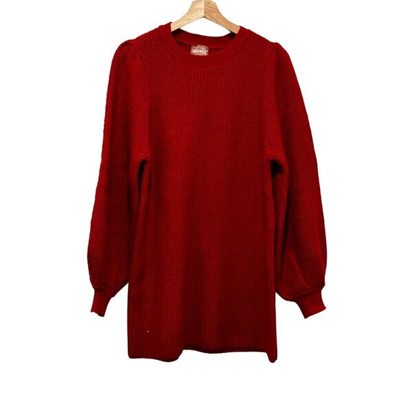Show Me Your Mumu Red  Dixon Balloon Sleeves Knit Sweater Women's Size S - Picture 2 of 9